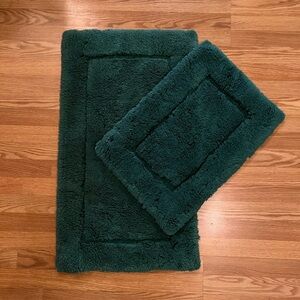 Regal Cotton Bath Rug Set - Plush Jade Green
